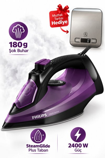 Philips 180 g Şok Buhar Buharlı Ütü DST5030/80 Mutfak Tartısı Hediye (Onerous)