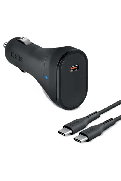 SBS Încărcător auto USB-C 65W PD 3.0 + Cablu de 2m Negru