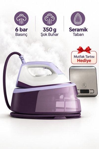 Philips 6 bar Basınç Buhar Kazanlı Ütü PSG3000/30 Mutfak Tartısı Hediye (Onerous)