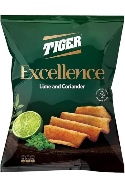 Tiger007 رقائق البطاطس تايجر إكسيلنس بنكهة الليمون والكزبرة - وجبة خفيفة فاخر...