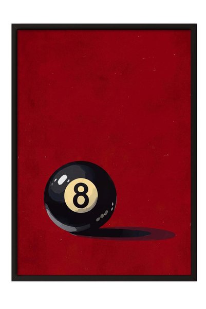 Postifull Bilardo Topu Poster – Siyah Çerçeveli Tablo NO:160365