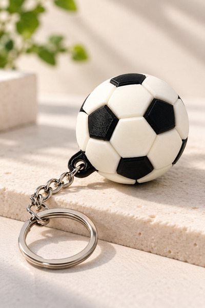 Makerpax Futbol Topu Anahtarlık Çanta Süsü Charm Siyah Beyaz