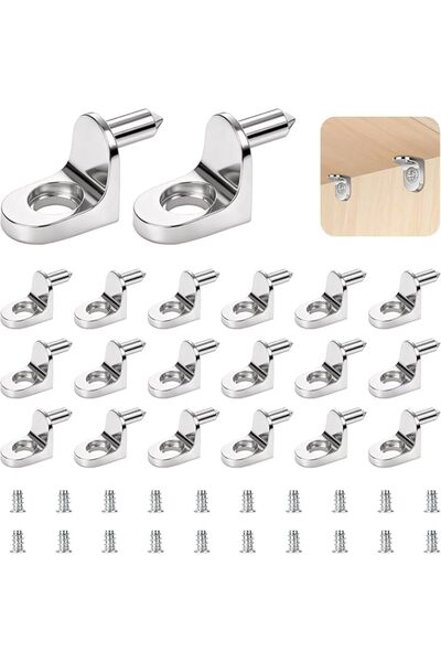MAKINGTEC 20Pcs Metal Shelf Support Pegs, 6mm L-Shaped Solid Alloy Shelf Pins...