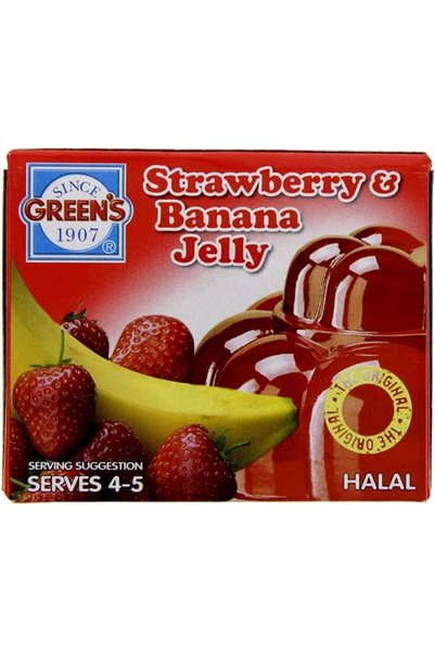 Green 's Strawberry and Banana Jelly, 80g - Pack of 1