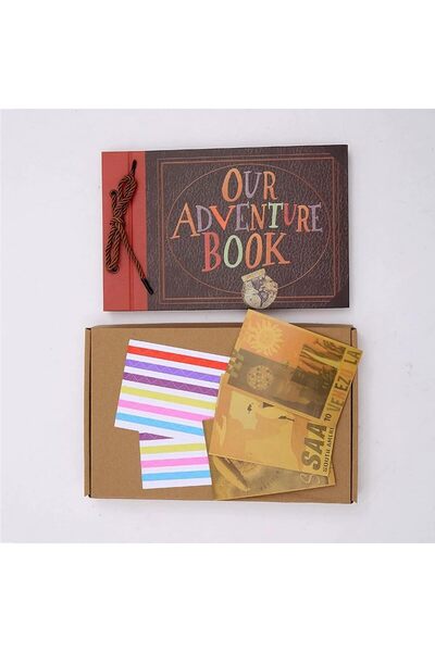 Arabest Adventure Book Scrapbook Photo Album Set,Hard Cover Embossed Travel M...