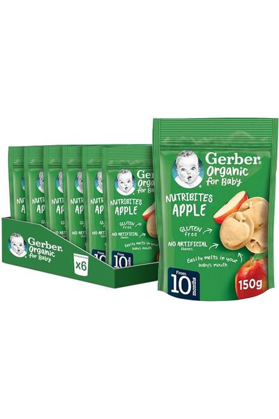 Carole Gerber Gerber Organic Nutribites Apple Biscuits for Babies - 150g. (10...