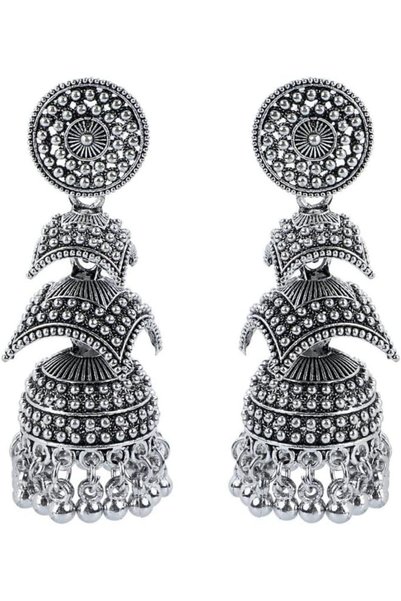 Efulgenz Antique Boho Oxidized Indian Earrings for Women Round Stud Earrings ...