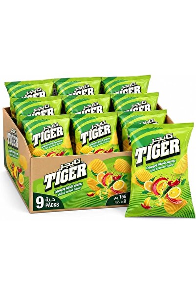 Tiger007 رقائق البطاطس تايجر سوبر جامبو بنكهة الفلفل الحار والليمون - وجبة خف...