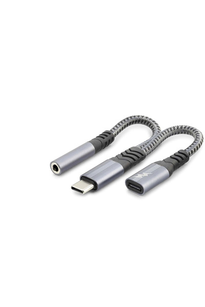 MEKs Hızlı Şarj Ve Ses Dönüştürücü Type-C Kablo - 100W Siyah