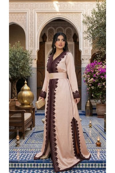 BK jalabiya Premium Quality Women's Jalabiya with Embroidery and Floral Work Elegant Party Wear Kaftan for Women