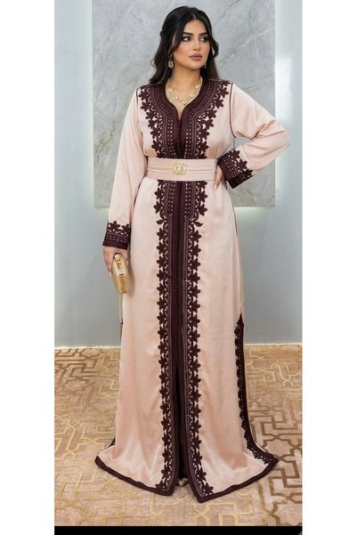 BK jalabiya Premium Quality Women's Jalabiya with Embroidery and Floral Work Elegant Party Wear Kaftan for Women