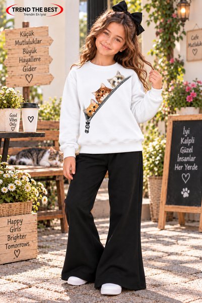 TREND THE BEST Trendin En İyisi Winter, Spring, and Autumn Girls' Black Spani...