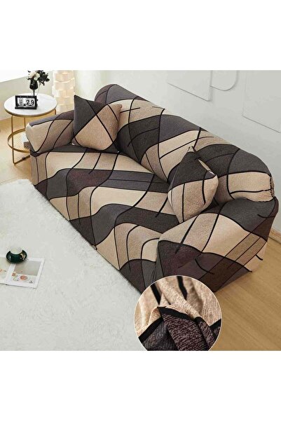 JOJO HOME Husa elastica moderna pentru canapea 3 locuri, spandex / poliester,...