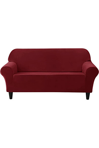 JOJO HOME Husa elastica din catifea, canapea 2 locuri, cu brate, rosu, HCCJ2-11