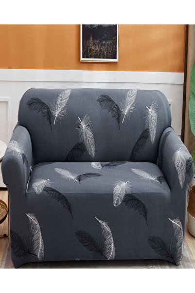 JOJO HOME Husa Elastica pentru Fotoliu, cu Brate, Gri inchis, HEJ1-13