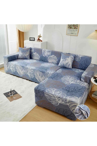JOJO HOME Set huse elastice pentru coltar, gri / albastru, HEJ-61