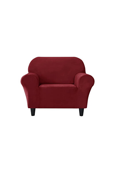 JOJO HOME Husa elastica din catifea pentru fotoliu, cu brate, rosu, HCCJ1-11