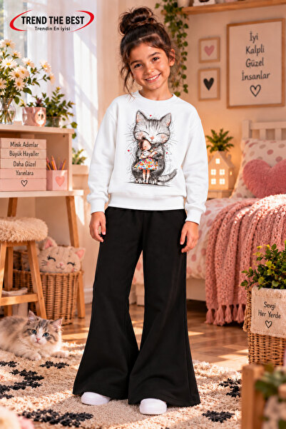 TREND THE BEST Trendin En İyisi Winter, Spring, and Autumn Girls' Black Spani...