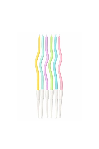 Decoratiuni Dulci Lumanari spiralate pastelate (6buc/set)