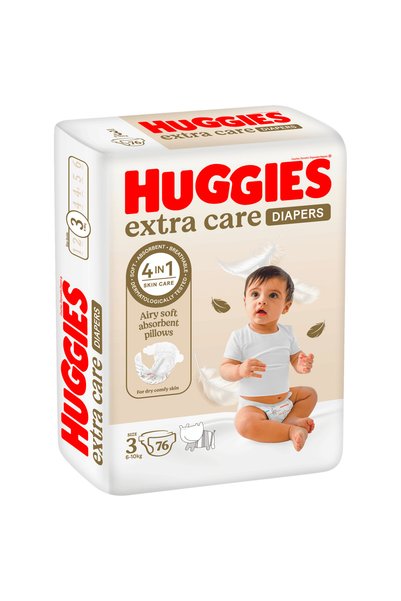 Huggies Size (3) Mega Pack 76 Diapers 4 - 9 kg