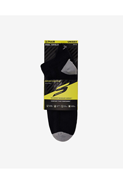 SKECHERS 2'Li Paket Topuk Korumalı Çorap Unisex Siyah S2520325-3817
