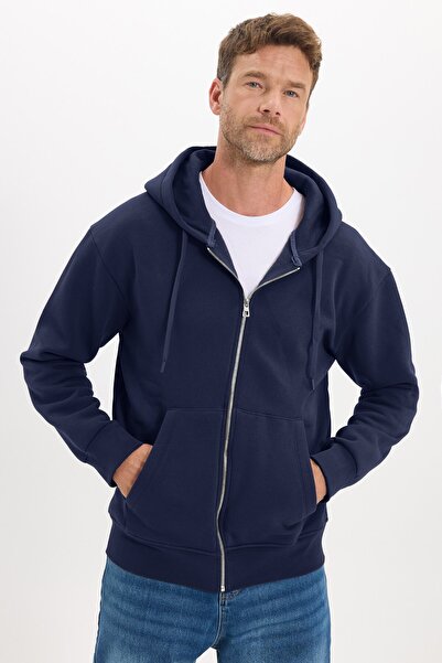 Tudors Unisex Relax Fit Rahat Kesim Pamuklu İçi Polarlı Çift Cepli Fermuarlı ...
