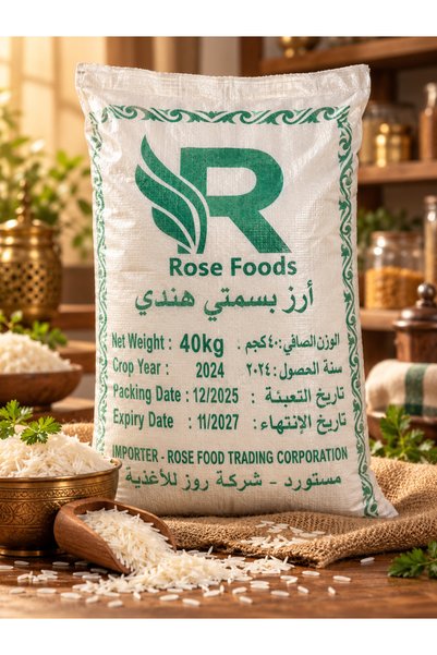 Generic Brand أرز بسمتي هندي روز فودز – 40 كيلو جرام
