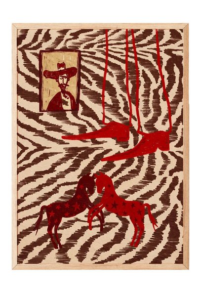 Postifull Zebra Patterned Horses and Portrait Poster – Wooden Framed Artwork ...