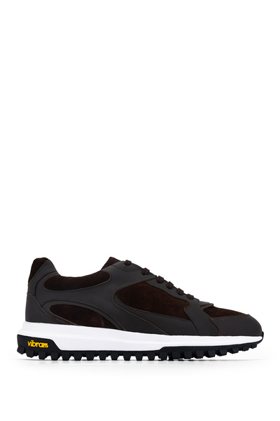 Tamer Tanca Men's Genuine Leather Brown Sneakers & Sports Shoes