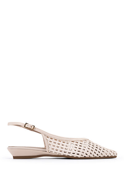 Tamer Tanca Women's Faux Leather Beige Heeled Shoes