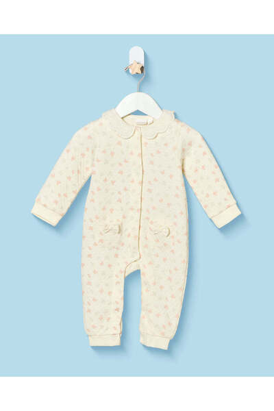 REDTAG Baby Ivory Jacquard Sleepsuit