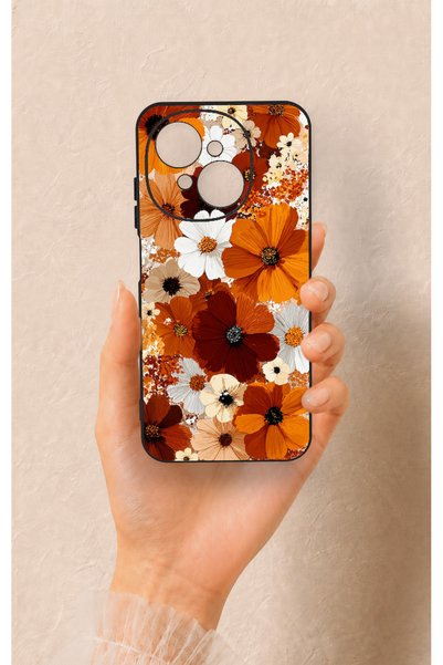 Vip Case Tecno Spark Go1 Compatible Autumn Tone Floral Pattern Silicone Case