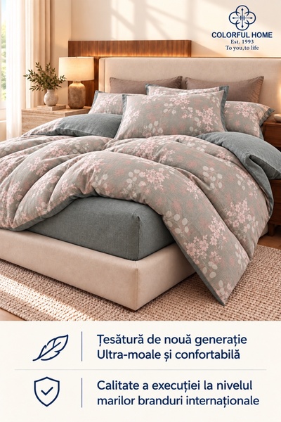 COLORFUL HOME Double Duvet Cover Set , with Stretchy, 4 pieces, thick, linen ...