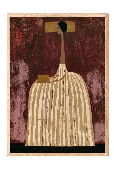 Postifull Abstract Sitting Woman Poster – Wooden Framed Artwork No:160383