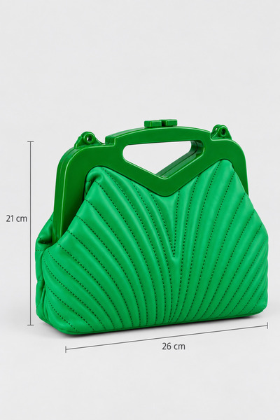 birizmoda Retro Women's Scholarship Hand and Shoulder Bag-Green