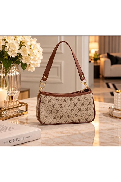 Nilove Concept Aksesuar Women's Patterned Shoulder Bag with Black Strap and G...