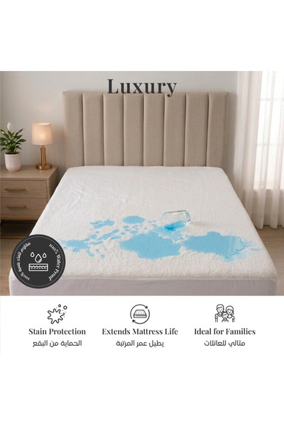 LUXRY Luxury Coral Fleece 25 cm Pocket Fitted Mattress Protector, 100 x 200 cm