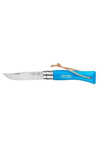 Opinel N°07 pocket knife, stainless steel, 8 cm, "Colorama", Cyan -