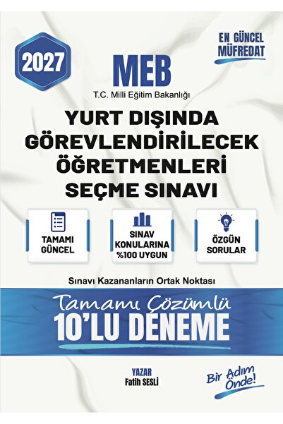 Kağan Akademi 2027 MEB Yurt Dışı Öğretmenlik Sınavı 10'lu Deneme Tamamı Çözümlü