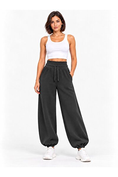 De Carte Women's High Waist Modal Fabric Loose Fit Baggy Jogger Sweatpants wi...