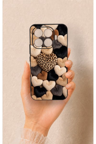 Vip Case Mi 17t Pro 5g Compatible Heart Fur Pillow Pattern Silicone Case
