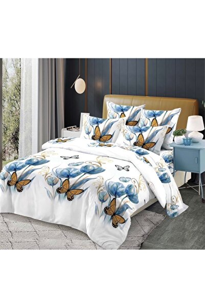 Truva Home Lenjerie de Pat Single, Finet, 4 Piese | Cearceaf cu Elastic, 140x...
