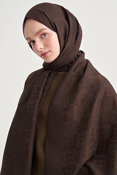 carell Noire pattern liora cotton shawl bitter brown