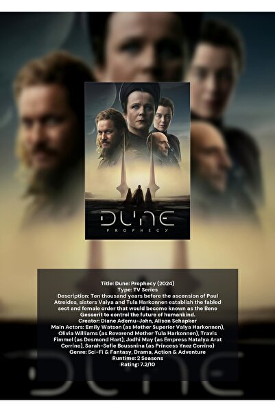 OEM Poster Infografic Dune: Profecie, Serial SF, Carton 250g, A4