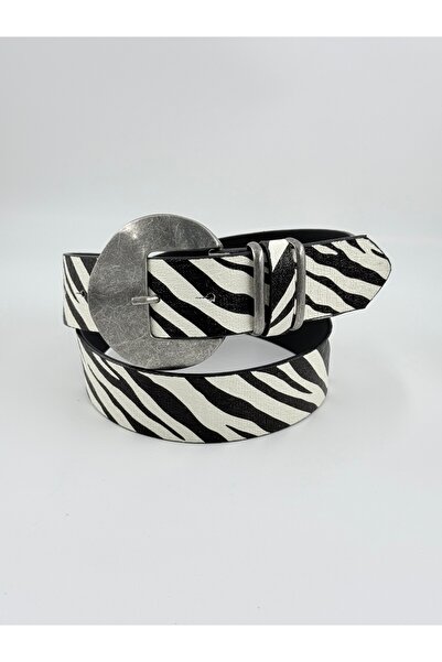 Pantastic Jeans 4.cm Zebra Patterned Tinplate Antique Buckle New Season Tiren...