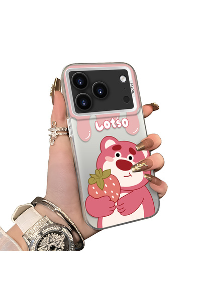 Hontinga iPhone 17 Pro Compatible Silicone Edge Hard Back Case Lotso Patterne...