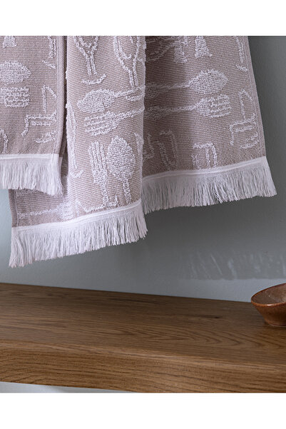 Madame Coco Forke 2-Piece Cotton Kitchen Towel Set - Beige