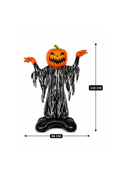 Partymax Parti Malzemesi Halloween Balkabağı Korkuluk Folyo Balon 86x115 cm C...