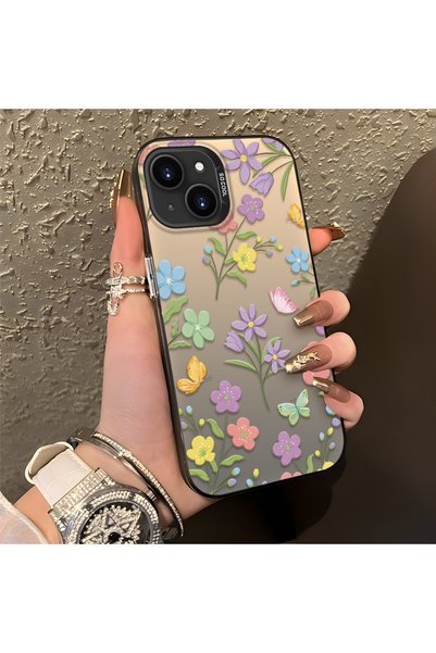 CHICASELUX iPhone 15 Compatible Colorful Flower and Butterfly Case, Shock-Abs...
