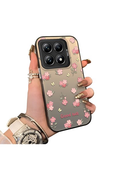 Hontinga Mi 14t Pro 5g Compatible Silicone Edge Hard Back Case Floral Pattern...